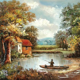 Landscape Wonderful On Canvas Vivid Colour Modern Oil Paintings