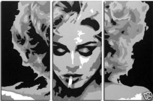 A Smoking Woman Subject Black Background On Canvas Modern Oil Paintings