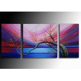 Colourful Background With A Plant Canvas Modern Oil Paintings