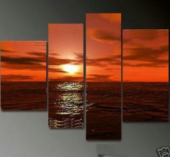 With Sea & Sky Pure Hand Painted Unstretched Canvas Modern Oil Paintings