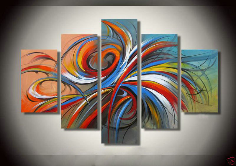 Colourful Straps Subject Abstractive Unframed Modern Oil Paintings
