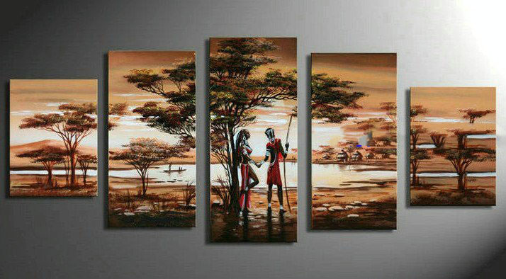 With Lovers & Natural Scene Pure Hand-painted On Canvas Modern Oil Paintings