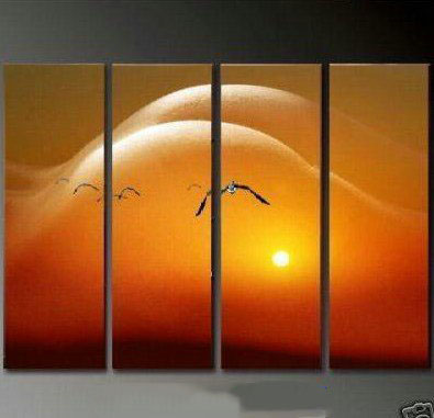 Hand Painted On Canvas Sky & Birds Subject Home Decorative Modern Oil Paintings