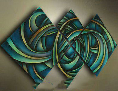 Diamond Shape Curly Straps Subject On Canvas Modern Oil Paintings
