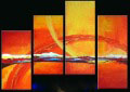 Yellow & Orange Background Abstractive Unframed Modern Oil Paintings