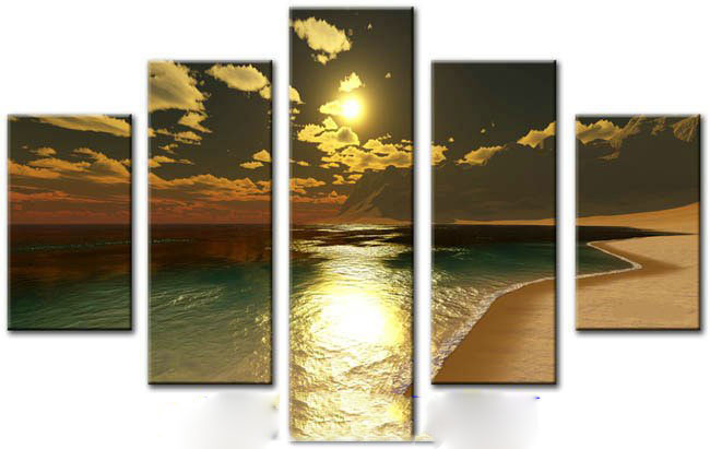 Sky & Seascape Rectangle Shape Wall Decorative Modern Oil Paintings