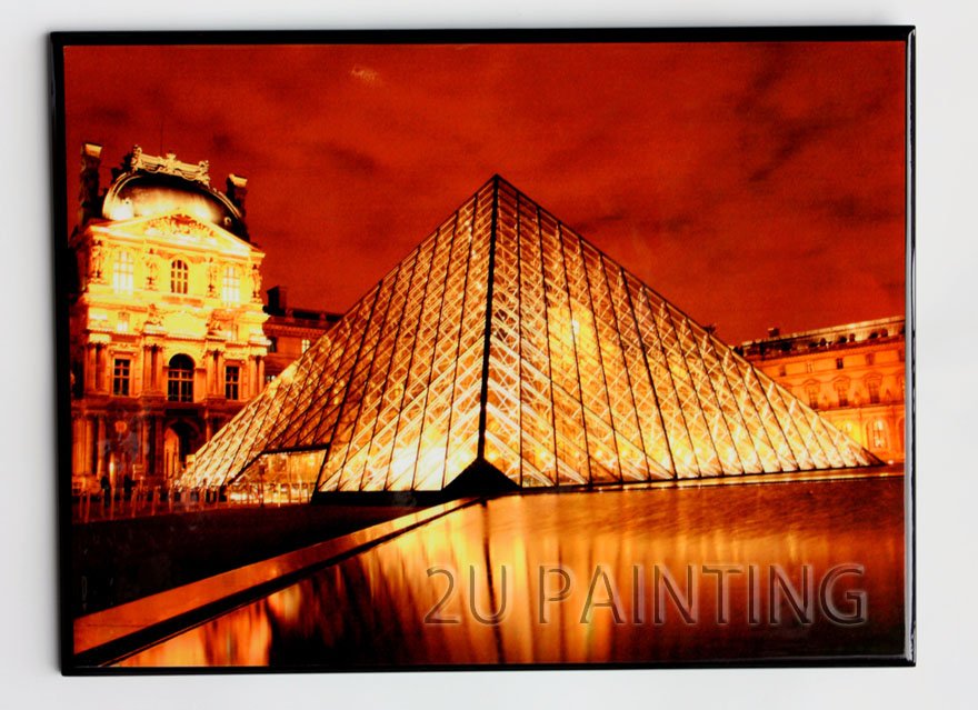 Red Background Louvre Subject Wall Decoration Modern Oil Paintings