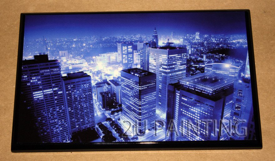 Building Subject Blue Background On Board Modern Oil Paintings