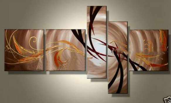 Brown Background Abstractive Pure Hand-painted Modern Oil Paintings