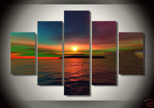 Vivid Colour Wall Decorative With Lack Modern Oil Paintings