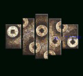 Hand Made Silver Background With Coppercash Modern Oil Paintings