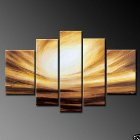 Abstract Rectangle 5 Pieces Modern Oil Paintings