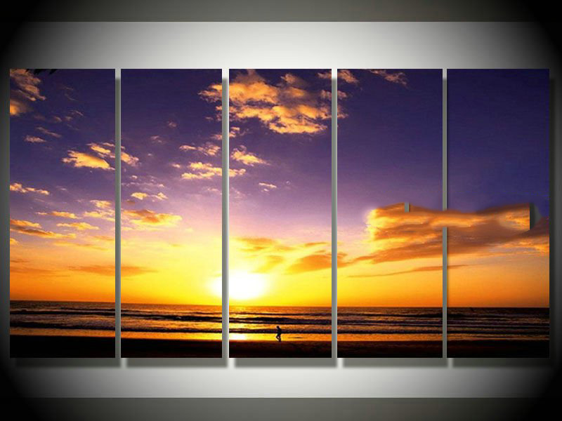 5 Parts Rectangle Shape Wall Decoration Modern Oil Paintings