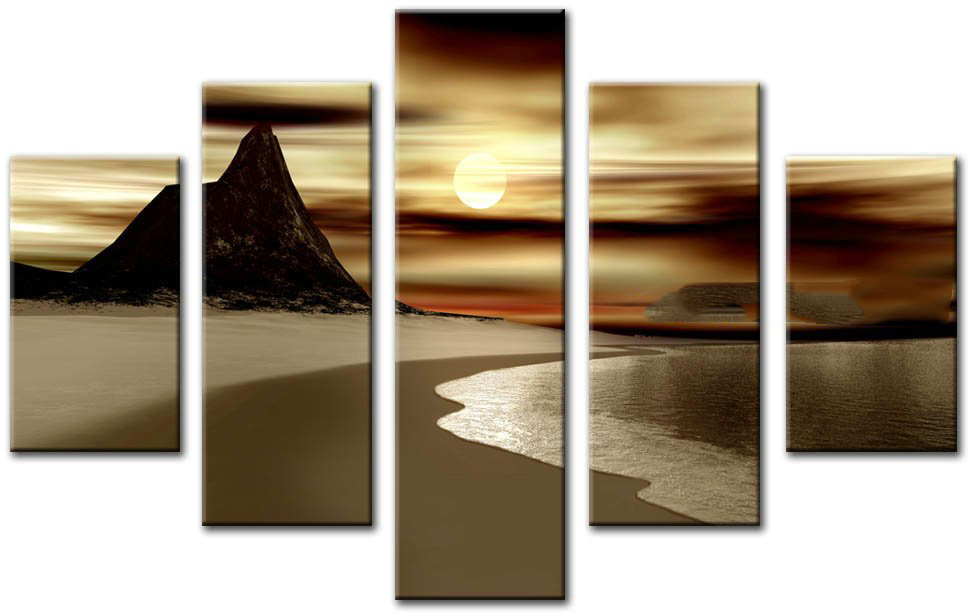 Beach & Sky Subject Rimless Living Room Decoration Modern Oil Paintings