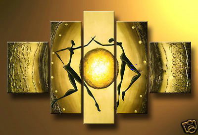 5 Parts Two People Abstractive Modern Oil Paintings