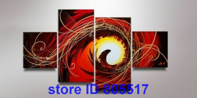 Colourful Background With Curved Straps Wall Dceoration Modern Oil Paintings