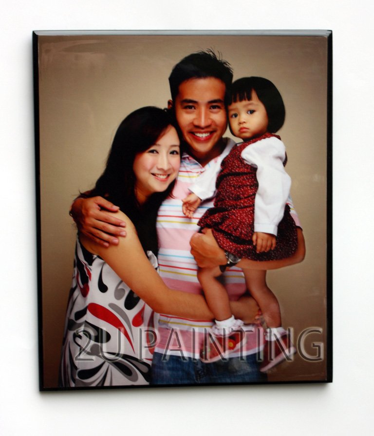 Family Members Subject Brown Background Wall Decoration Modern Oil Paintings