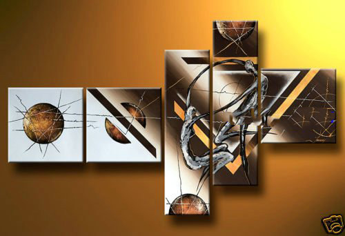 White & Brown Background Canvas Wall Decoration Modern Oil Paintings