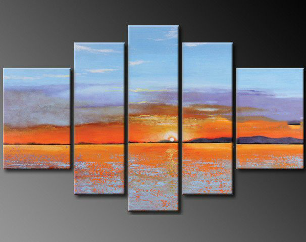 Sky & Lake Subject Canvas Custom Gifts Modern Oil Paintings