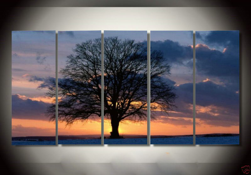 Sky Background Tree Subject Canvas Modern Oil Paintings