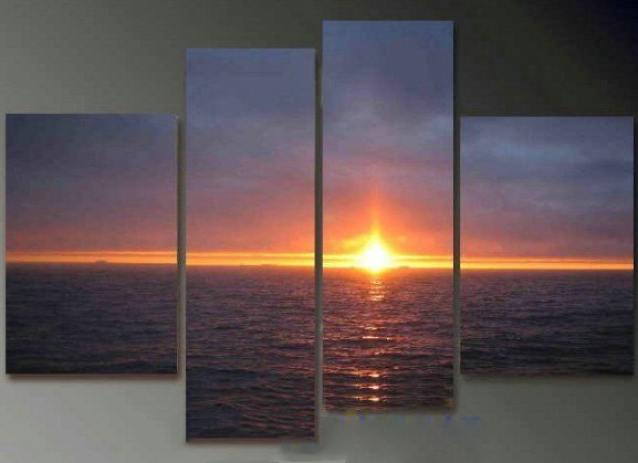 Sun & Sea Subject Hand Painted Not Easy To Fade Modern Oil Paintings