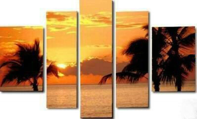 Dusk Background Sea & Trees Subject Gifts & Decoration Modern Oil Paintings