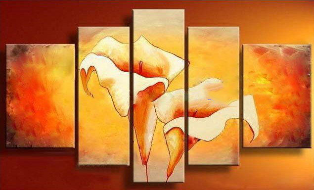 With Two Flowers Hand Painted Canvas Modern Oil Paintings