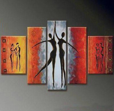 Colorful Background With People On Canvas Modern Oil Paintings