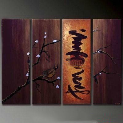 Prune Tree & Character On Canvas Hand Painted Modern Oil Paintings