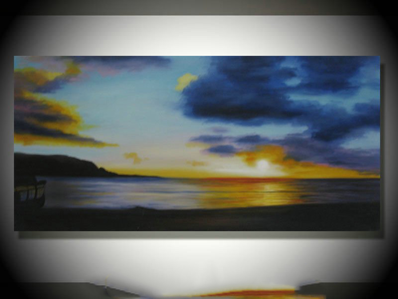 With Sky & Sea Rectangle Shape Gifts & Decoration Modern Oil Paintings