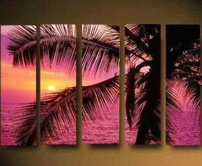 Rose Background Banana Tree Canvas Modern Oil Paintings