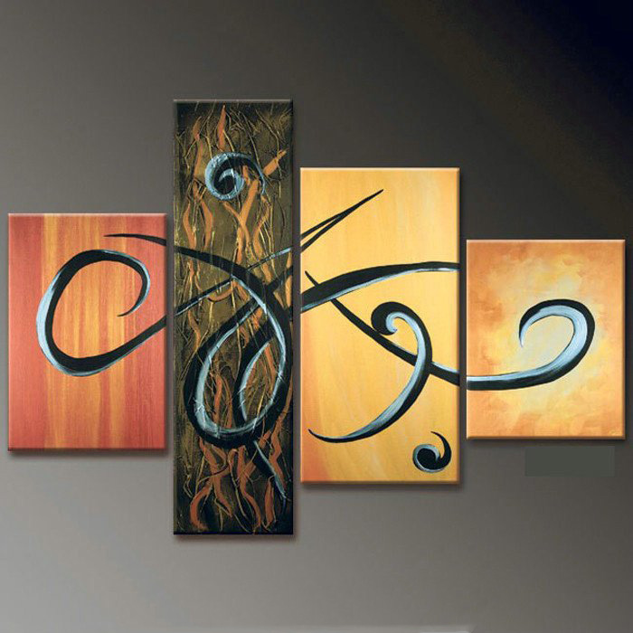 Colorful Background Rectangle Shape Canvas Modern Oil Paintings