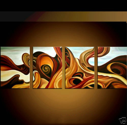 With Colorful Straps White Background On Canvas Modern Oil Paintings