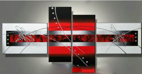 Gray Background With Many Lines Handpainted Modern Oil Paintings