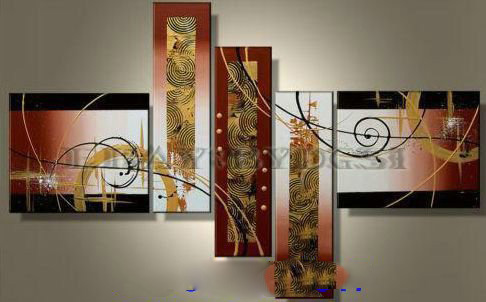 Gray Background With Many Circles Canvas Modern Oil Paintings