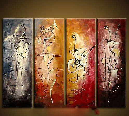 R297 Hand Painted On Canvas Abstract Imaginative Bright Modern Oil Paintings