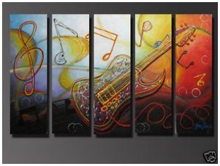 Standard Qualiy "Guitar Art" Modern Oil Painting On Canvas Standard Qualiy