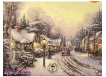 Repro Good Condition Foothill Village Christmas 24Inch x36Inch Guaranteed Modern Oil Paintings
