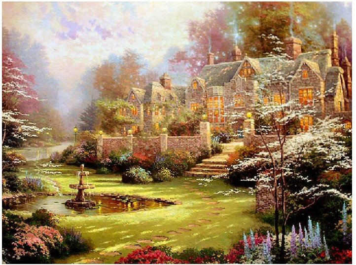 Beautiful Landscape Gardens Beyond Spring Gate Worth Collecting Modern Oil Paintings