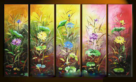 Wall Decoration Mixcolor Background Flower Subject Abstract Oil Paintings