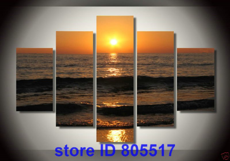 Sea Subject Sunset Background On Canvas Abstract Oil Paintings