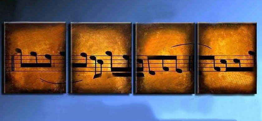 Phonetic Symbol Subject Brown Background Frameless Abstract Oil Paintings