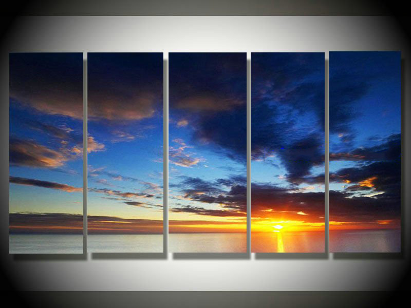 Sky & Sea Subject On Canvas Rectangle Shape Abstract Oil Paintings