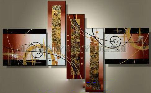 Volution & Strips Subject On Canvas Rectangle Shape Abstract Oil Paintings
