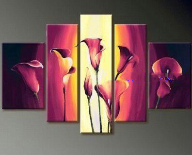 Colorful Background With Flowers Canvas Abstract Oil Paintings