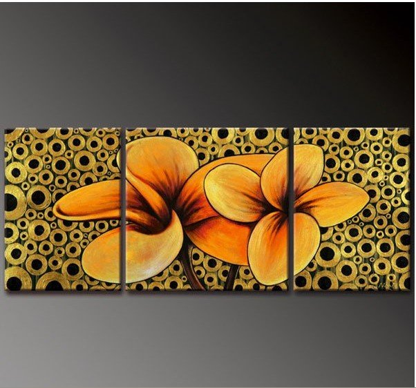 Canvas Colorfull Background Yellow Flowers Abstract Oil Paintings