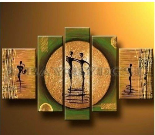 Canvas Colorfull Background Many People Abstract Oil Paintings
