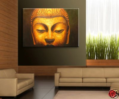 Buddha Subject Canvas Indoor Background Abstract Oil Paintings