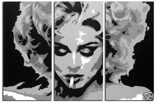 A Smoking Woman Canvas Black Background Abstract Oil Paintings