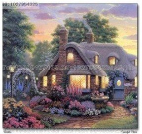 Dusk Background A House & Pants Subject Canvas Abstract Oil Paintings